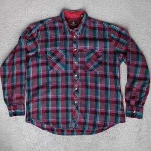 Vintage High Sierra Shirt Men's XL Red Green Plaid Flannel Outdoor 90s Acrylic